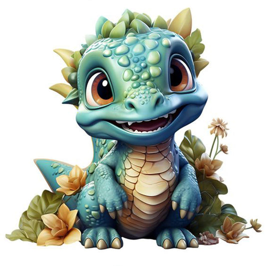 Cartoon Little Dinosaur - Full Round Drill Diamond Painting 30*30CM