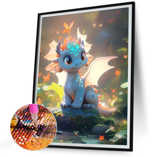 Blue Dragon - Full Round Drill Diamond Painting 30*40CM