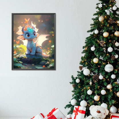 Blue Dragon - Full Round Drill Diamond Painting 30*40CM