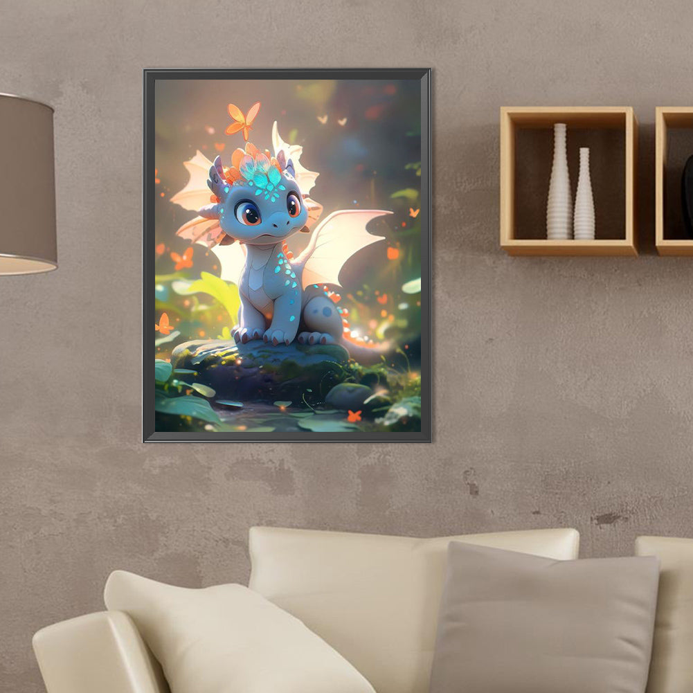 Blue Dragon - Full Round Drill Diamond Painting 30*40CM