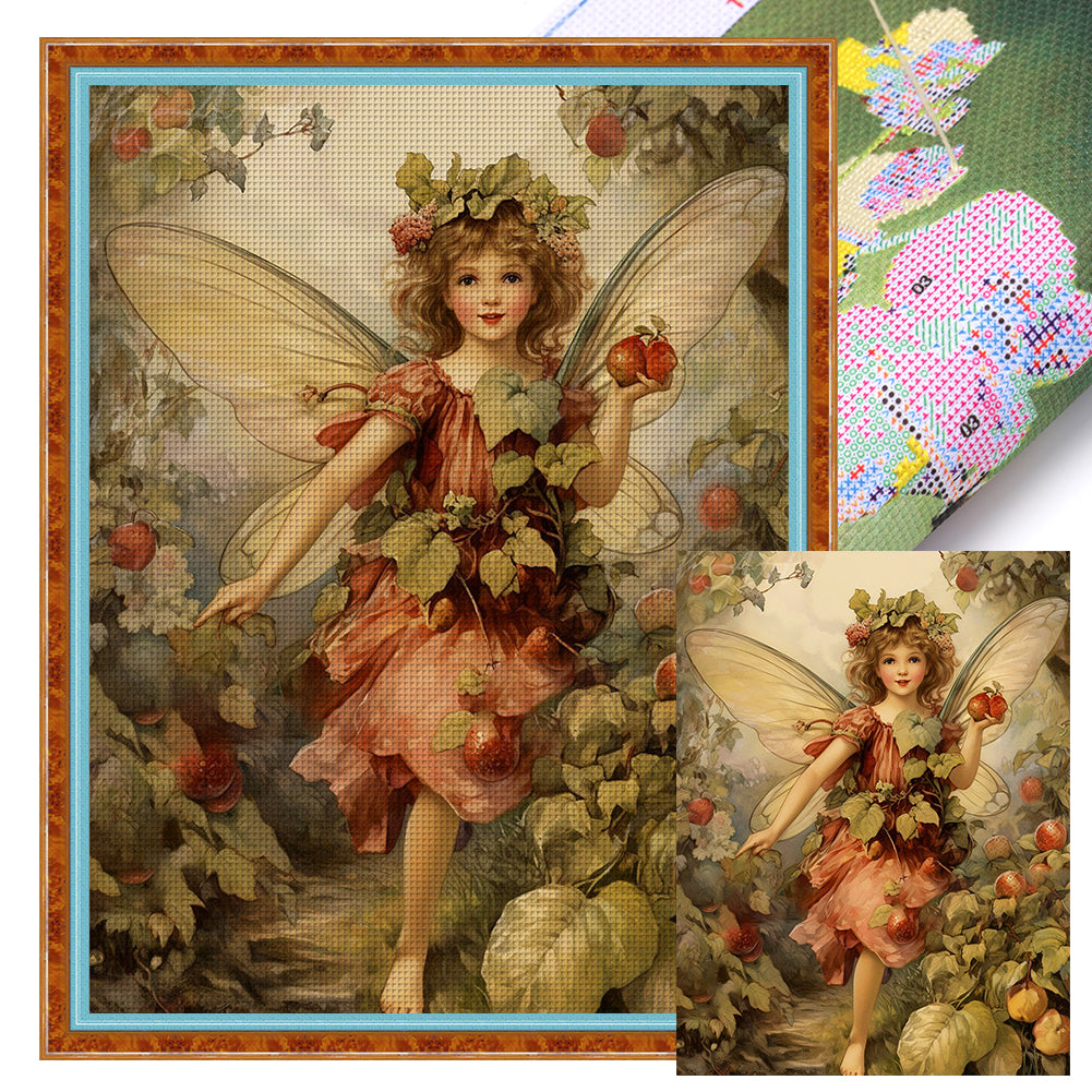 Retro Butterfly Girl - 11CT Stamped Cross Stitch 50*65CM