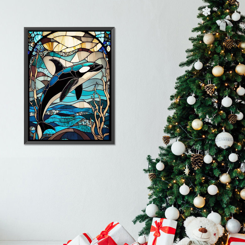 Stained Glass Sea Life - Full Round Drill Diamond Painting 30*40CM