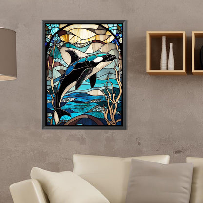 Stained Glass Sea Life - Full Round Drill Diamond Painting 30*40CM