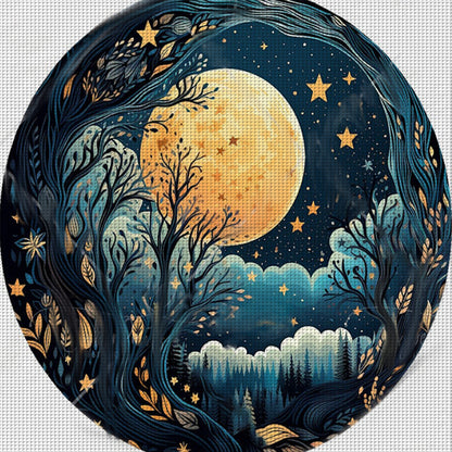 Scenery Under Moonlight - 11CT Stamped Cross Stitch 50*50CM