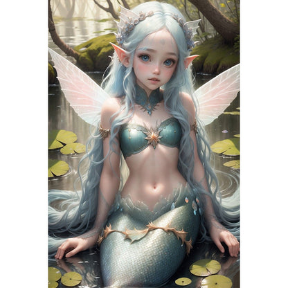 Elf Mermaid Girl - Full Round AB Drill Diamond Painting 40*60CM