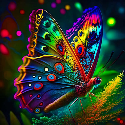 Fluorescent Butterfly - Full AB Dril Square Diamond Painting 30*30CM