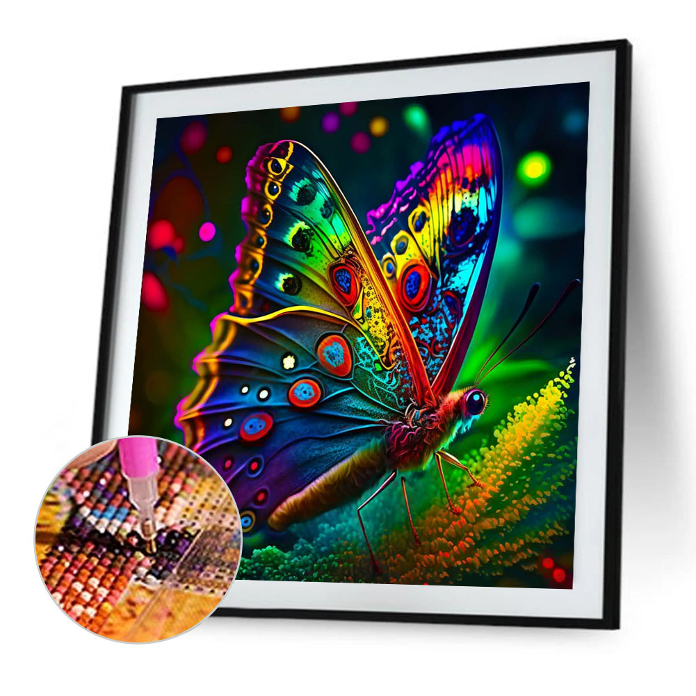 Fluorescent Butterfly - Full AB Dril Square Diamond Painting 30*30CM