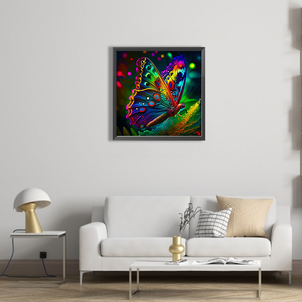 Fluorescent Butterfly - Full AB Dril Square Diamond Painting 30*30CM