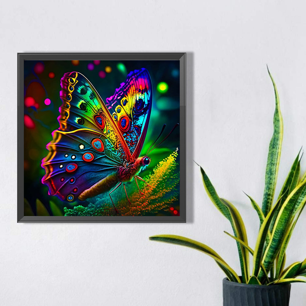 Fluorescent Butterfly - Full AB Dril Square Diamond Painting 30*30CM