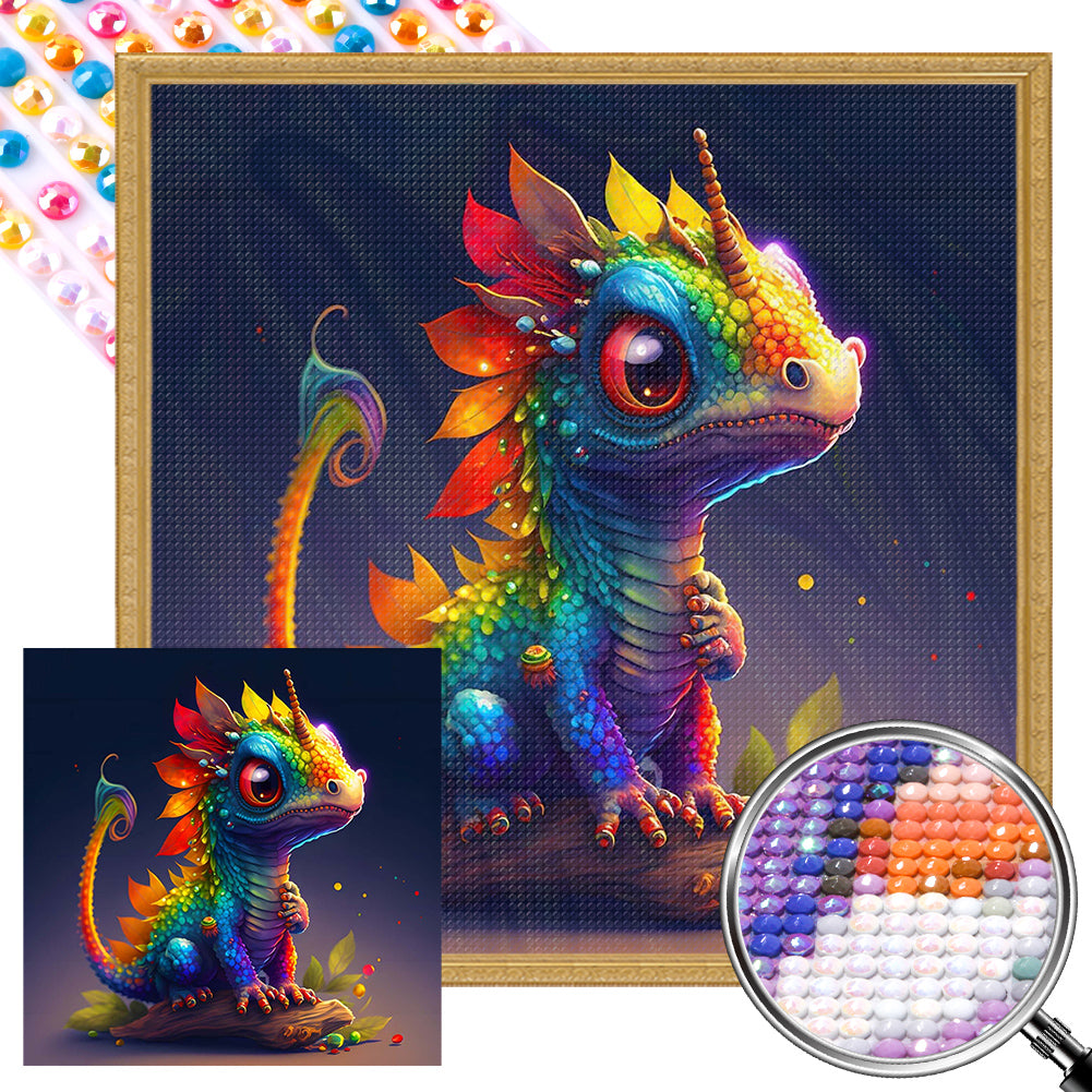 Sitting Dinosaur - Full AB Dril Square Diamond Painting 30*30CM