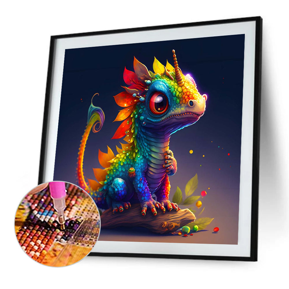 Sitting Dinosaur - Full AB Dril Square Diamond Painting 30*30CM