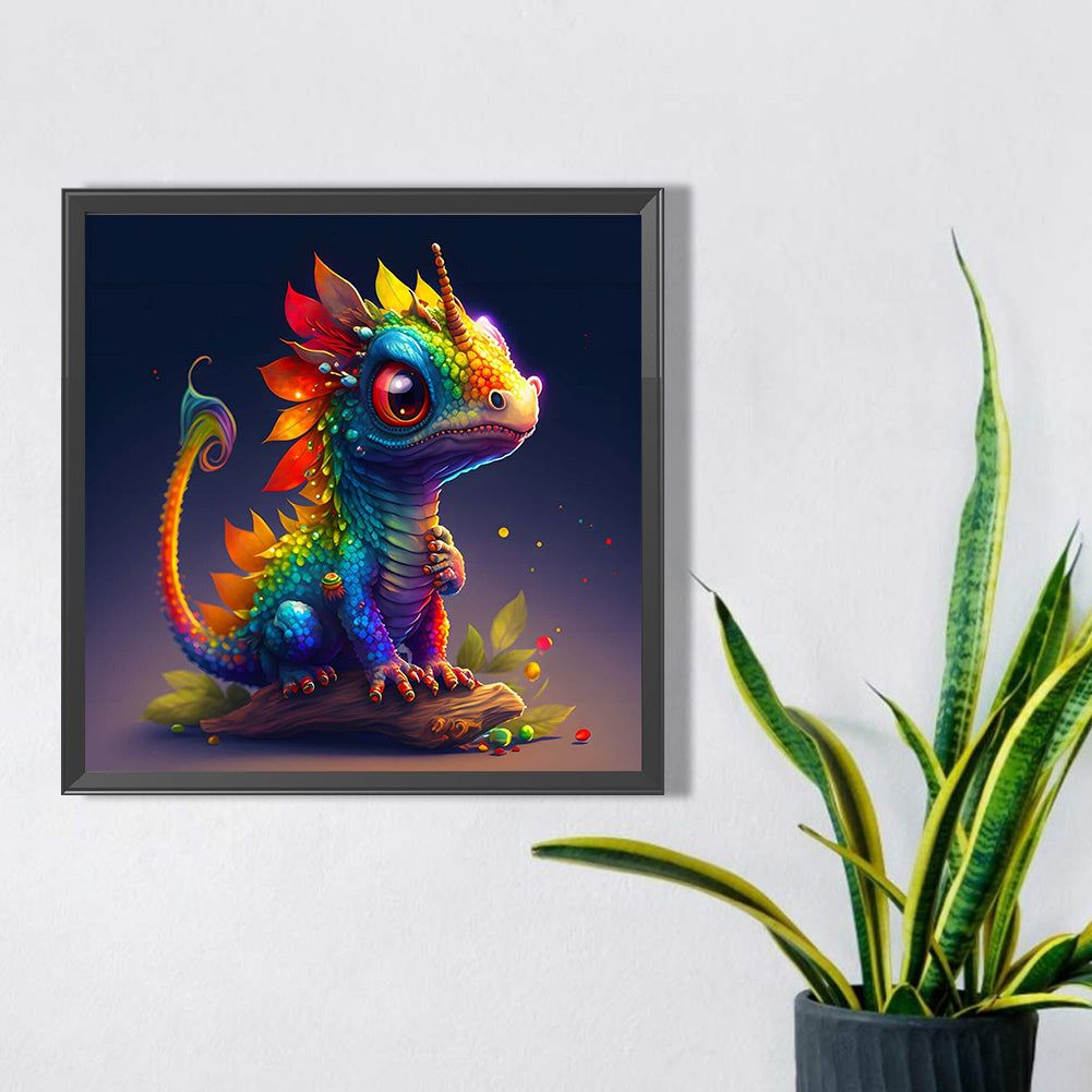 Sitting Dinosaur - Full AB Dril Square Diamond Painting 30*30CM