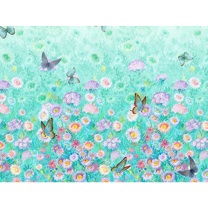 Butterflies Flying In Natural Flower Sea - Full AB Dril Square Diamond Painting 40*30CM