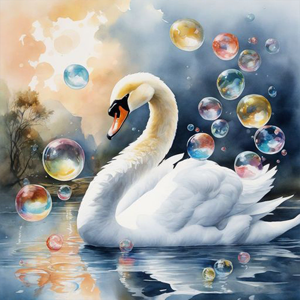 White Swan - Full AB Dril Square Diamond Painting 40*40CM