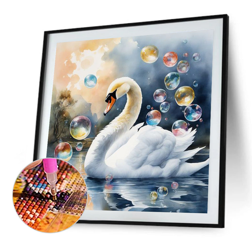 White Swan - Full AB Dril Square Diamond Painting 40*40CM