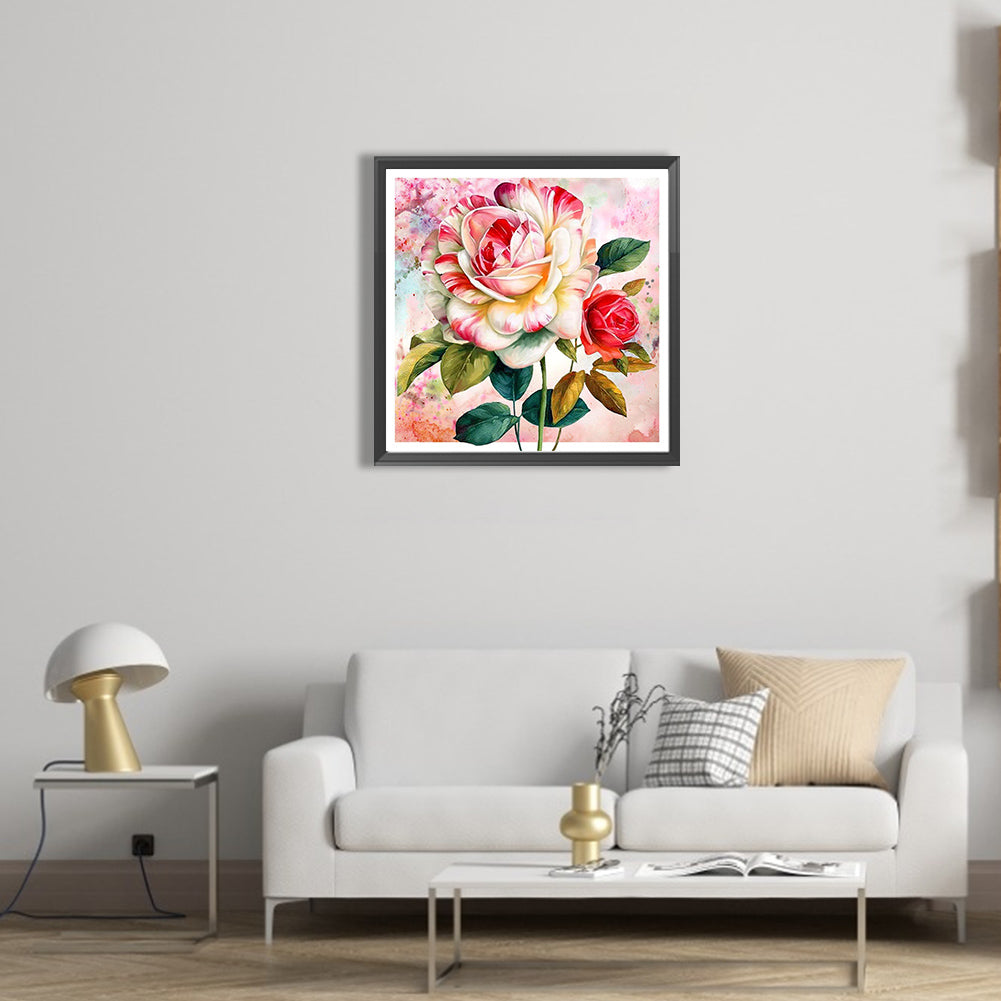 Rose Flower - Full AB Dril Square Diamond Painting 40*40CM
