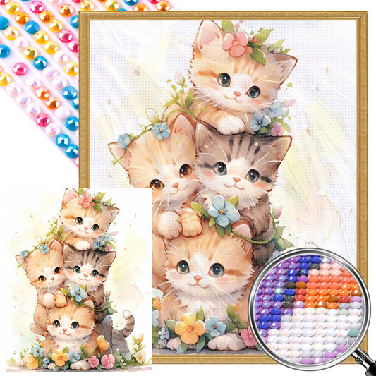 Cat Jenga - Full AB Dril Square Diamond Painting 40*50CM