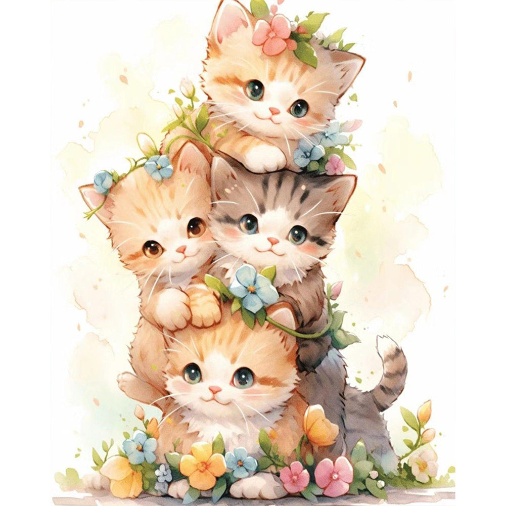 Cat Jenga - Full AB Dril Square Diamond Painting 40*50CM