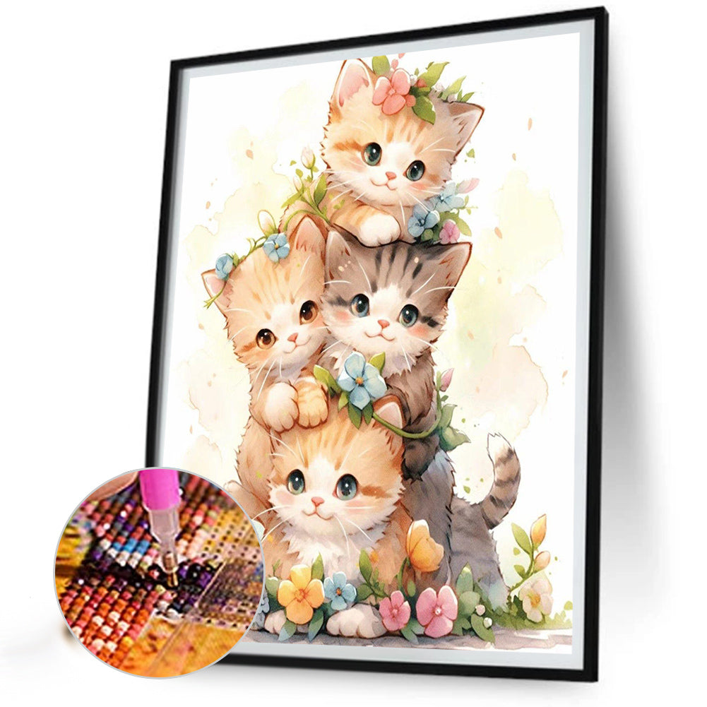 Cat Jenga - Full AB Dril Square Diamond Painting 40*50CM