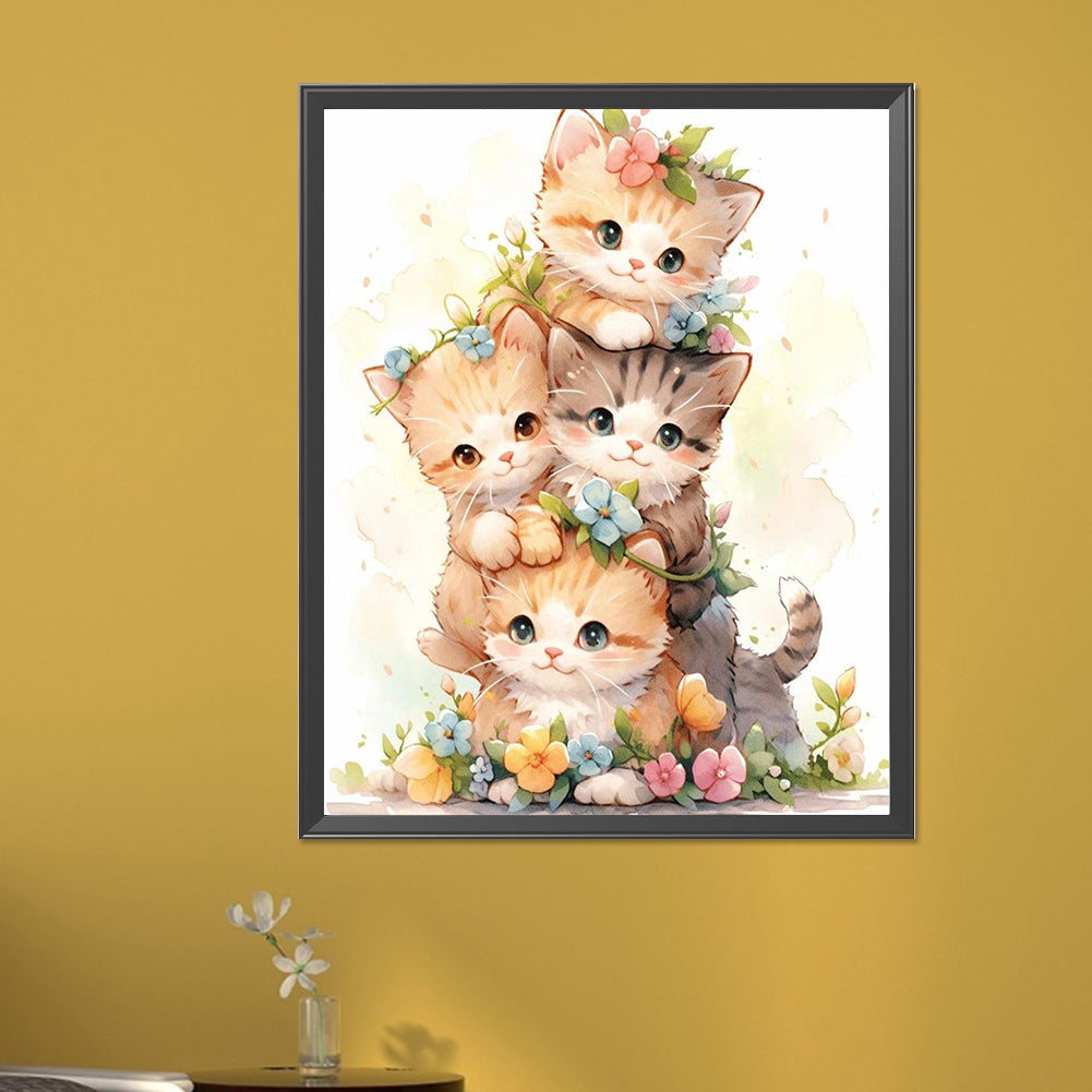 Cat Jenga - Full AB Dril Square Diamond Painting 40*50CM