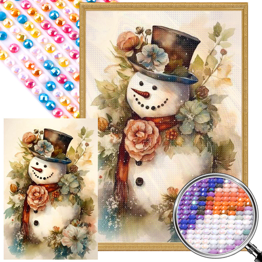 Dressed Up Snowman - Full AB Dril Square Diamond Painting 40*60CM