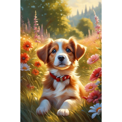 Happy Dog - Full AB Dril Round Diamond Painting 40*60CM