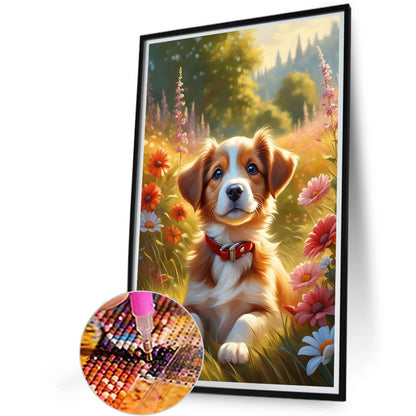 Happy Dog - Full AB Dril Round Diamond Painting 40*60CM