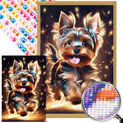 Happy Running Dog - Full AB Dril Round Diamond Painting 40*60CM