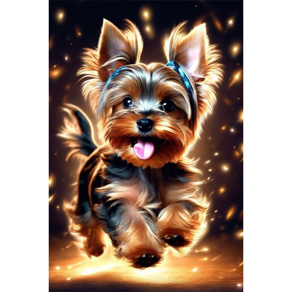 Happy Running Dog - Full AB Dril Round Diamond Painting 40*60CM