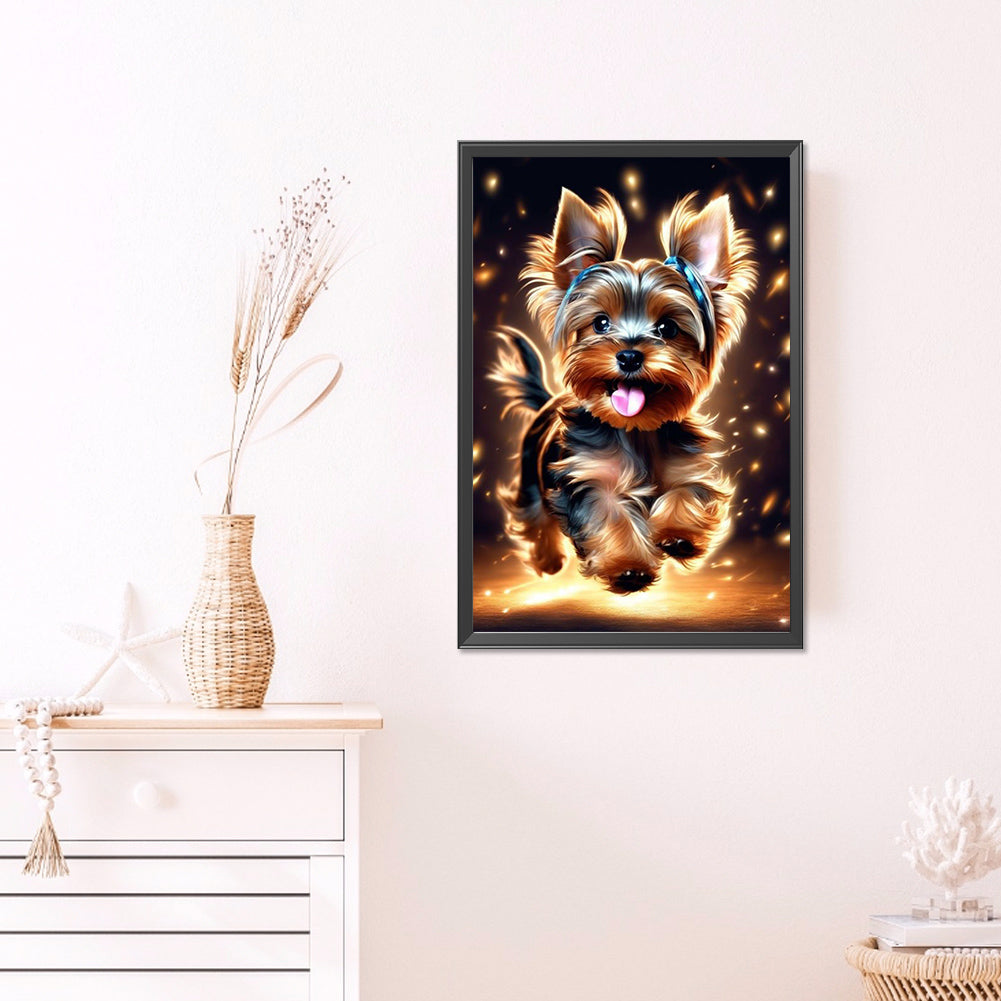 Happy Running Dog - Full AB Dril Round Diamond Painting 40*60CM