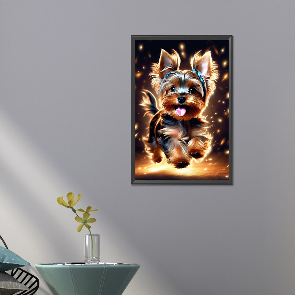 Happy Running Dog - Full AB Dril Round Diamond Painting 40*60CM