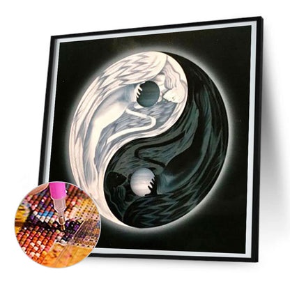 Yin Yang Diagram Angel - Full Round Drill Diamond Painting 30*30CM