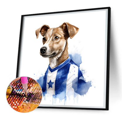 Puppy Playing Ball - Full Round Drill Diamond Painting 30*30CM