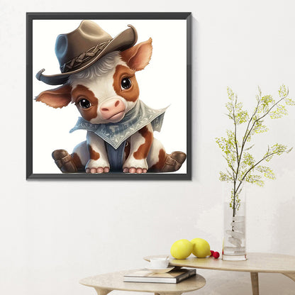 Western Cow - Full Round Drill Diamond Painting 30*30CM