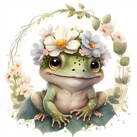 Flower Dog - Full Round Drill Diamond Painting 30*30CM