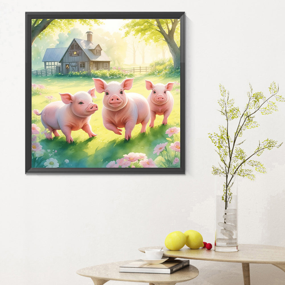 Farm Animals - Full Round Drill Diamond Painting 30*30CM