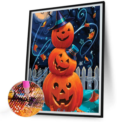 Halloween Pumpkin - Full Round Drill Diamond Painting 30*40CM