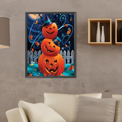 Halloween Pumpkin - Full Round Drill Diamond Painting 30*40CM