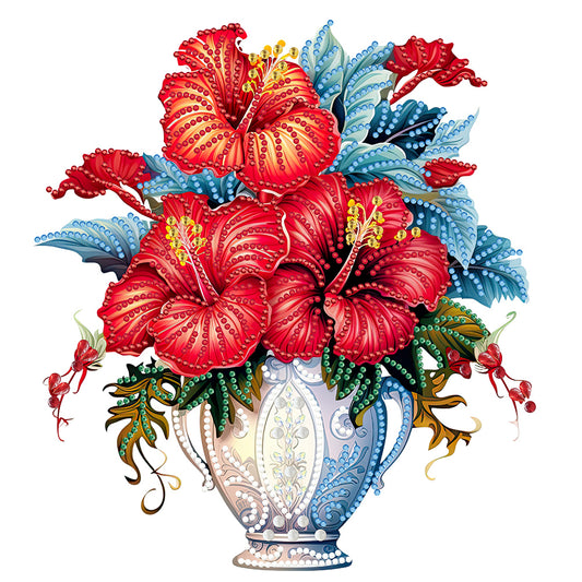 Flower Vase - Special Shaped Drill Diamond Painting 30*30CM