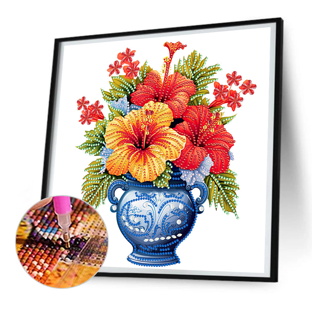 Flower Vase - Special Shaped Drill Diamond Painting 30*30CM