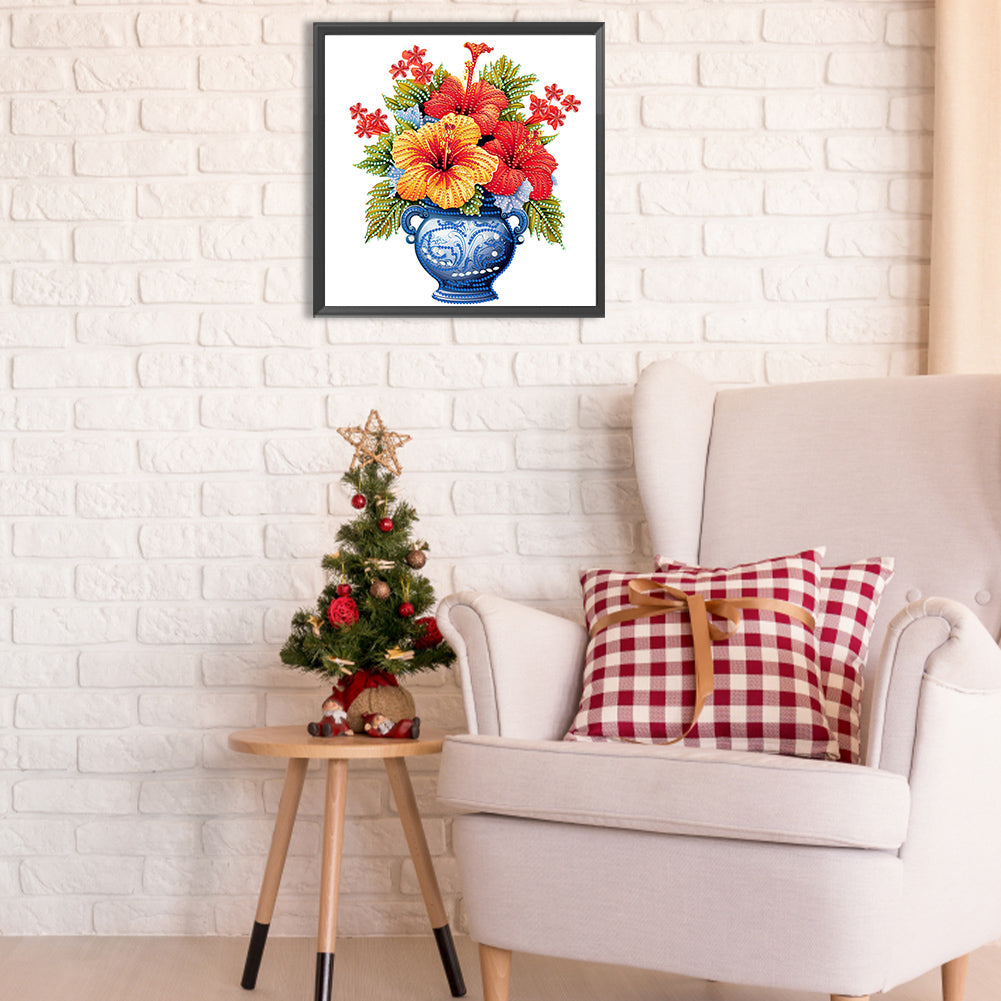 Flower Vase - Special Shaped Drill Diamond Painting 30*30CM