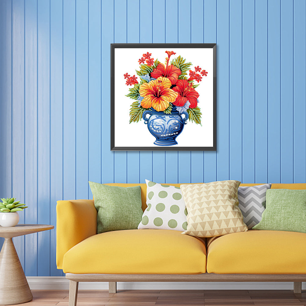 Flower Vase - Special Shaped Drill Diamond Painting 30*30CM