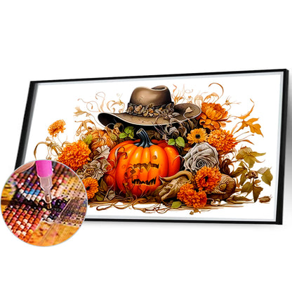 West Hat Pumpkin - Full Round Drill Diamond Painting 50*30CM