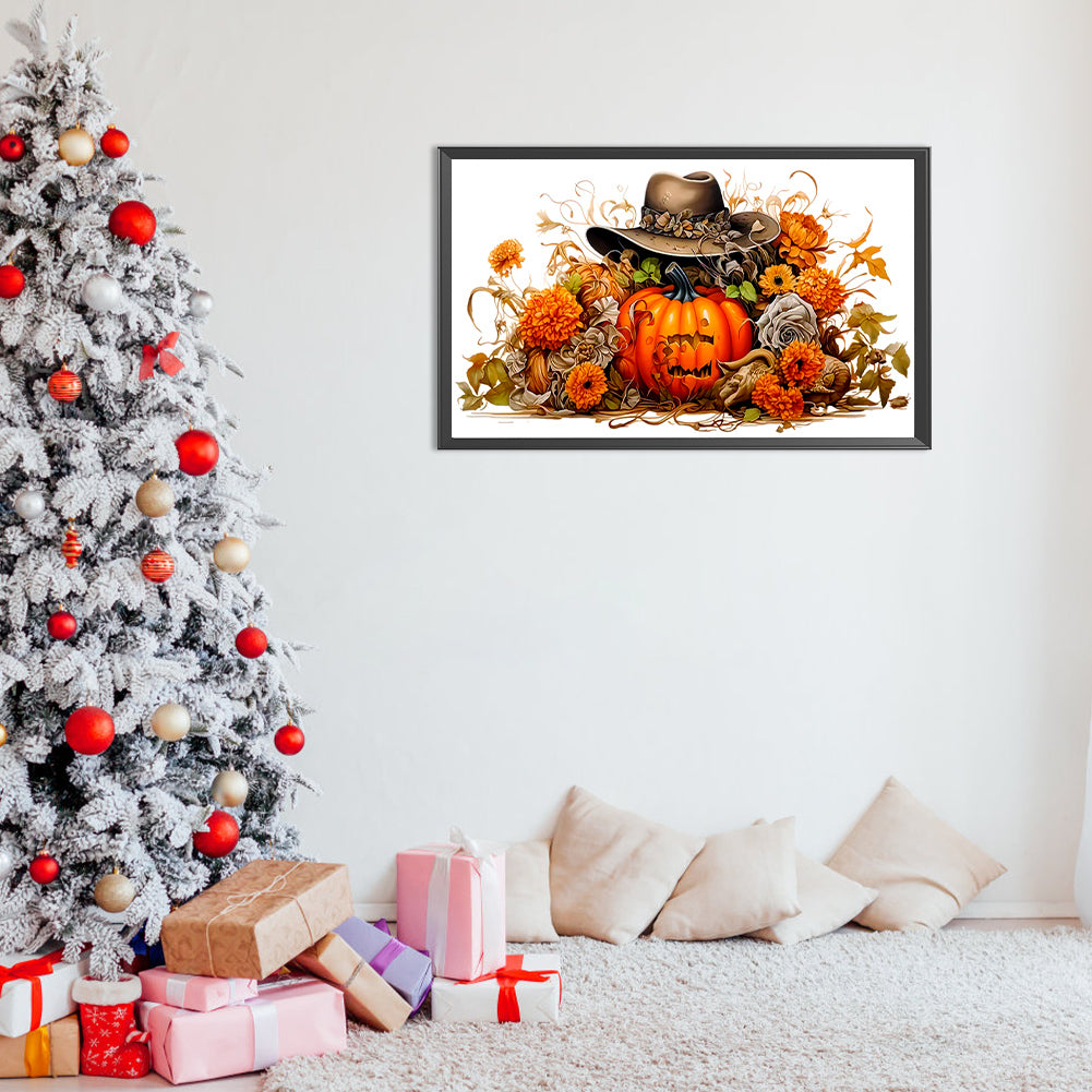 West Hat Pumpkin - Full Round Drill Diamond Painting 50*30CM