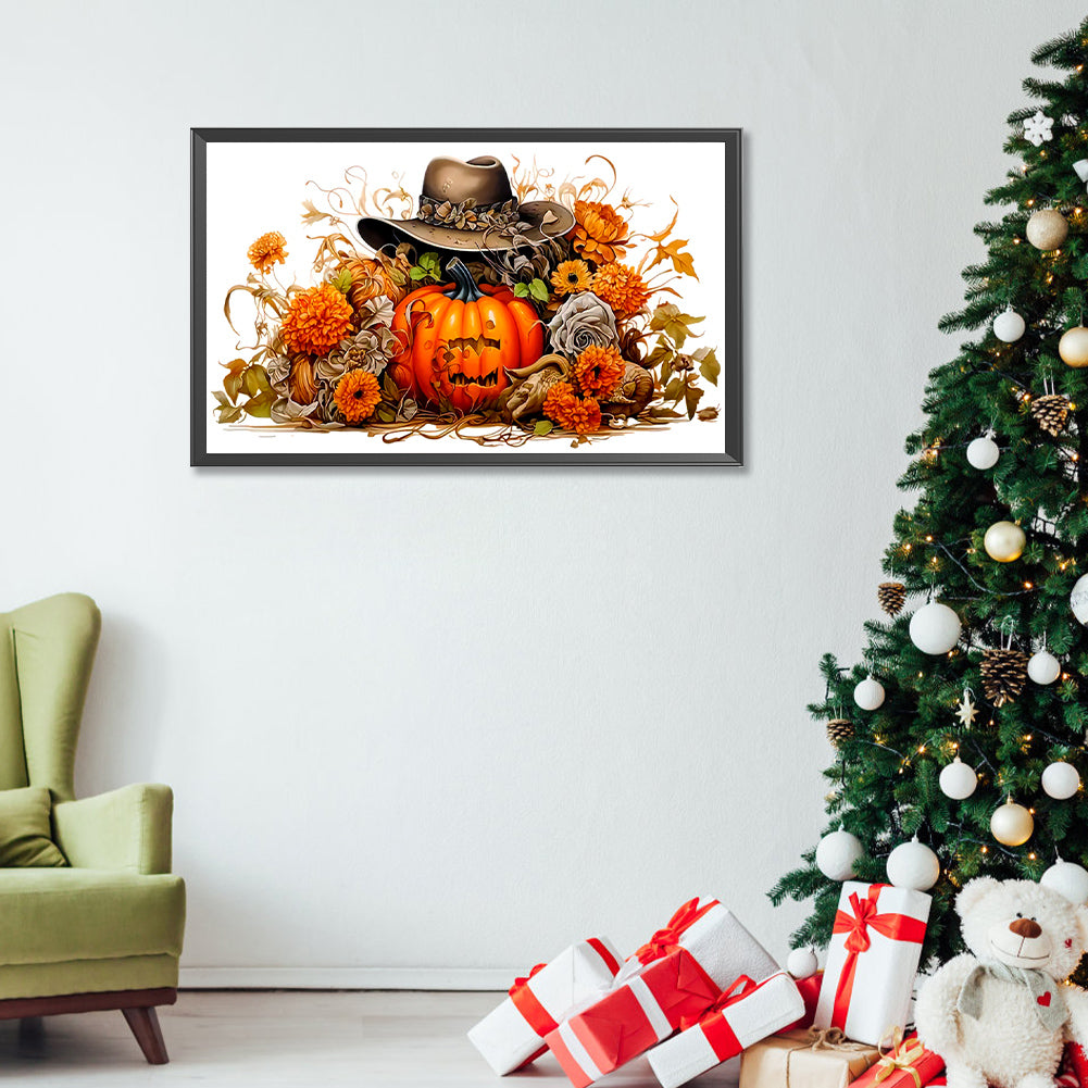 West Hat Pumpkin - Full Round Drill Diamond Painting 50*30CM