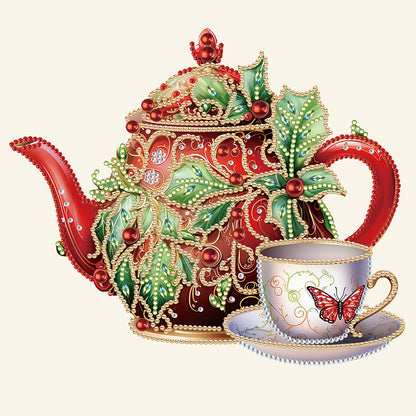 Christmas Teapot - Special Shaped Drill Diamond Painting 30*30CM