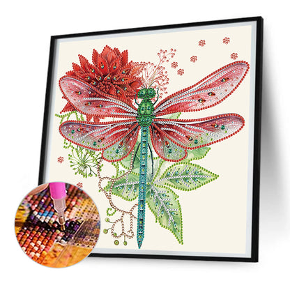 Christmas Dragonfly - Special Shaped Drill Diamond Painting 30*30CM