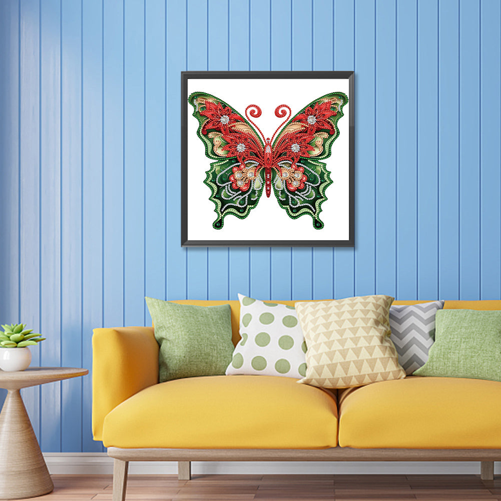 Christmas Butterfly - Special Shaped Drill Diamond Painting 30*30CM