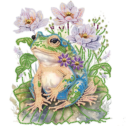 Flower And Frog - Special Shaped Drill Diamond Painting 30*30CM