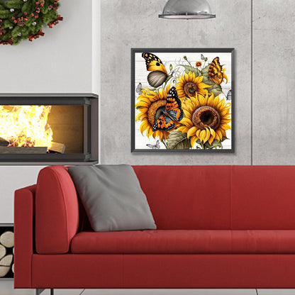 Sunflower - Full Round Drill Diamond Painting 30*30CM